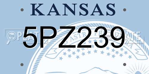 5PZ239 Kansas License Plate
