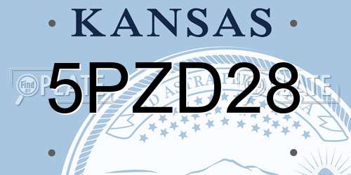 5PZD28 Kansas License Plate