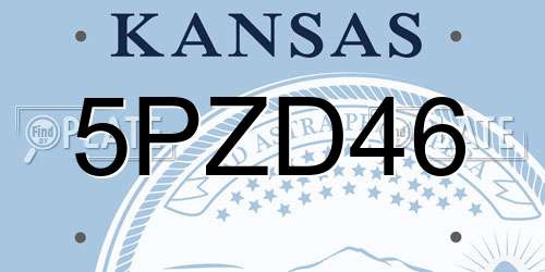 5PZD46 Kansas License Plate