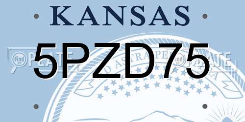 5PZD75 Kansas License Plate