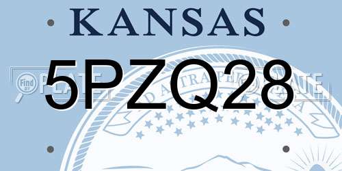 5PZQ28 Kansas License Plate