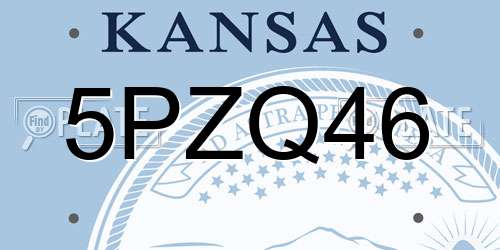 5PZQ46 Kansas License Plate