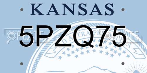 5PZQ75 Kansas License Plate
