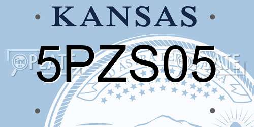 5PZS05 Kansas License Plate