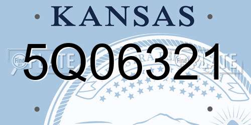 5Q06321 Kansas License Plate