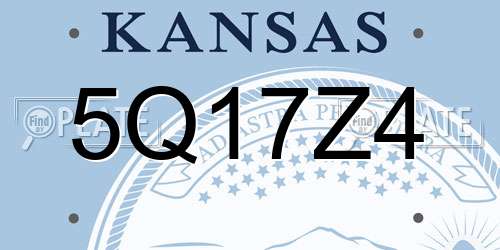 5Q17Z4 Kansas License Plate