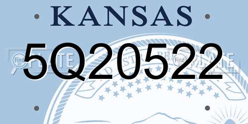 5Q20522 Kansas License Plate