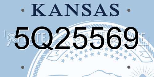 5Q25569 Kansas License Plate