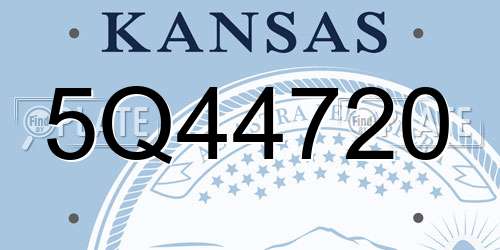 5Q44720 Kansas License Plate