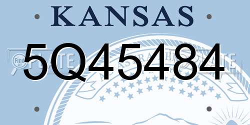 5Q45484 Kansas License Plate