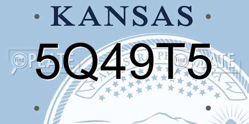 5Q49T5 Kansas License Plate