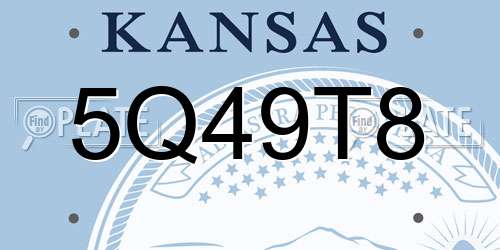 5Q49T8 Kansas License Plate
