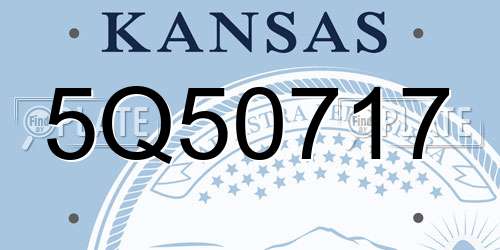 5Q50717 Kansas License Plate