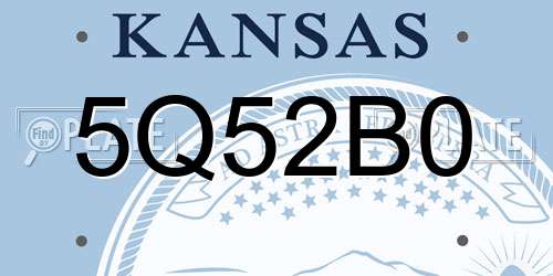 5Q52B0 Kansas License Plate