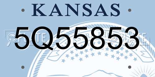 5Q55853 Kansas License Plate