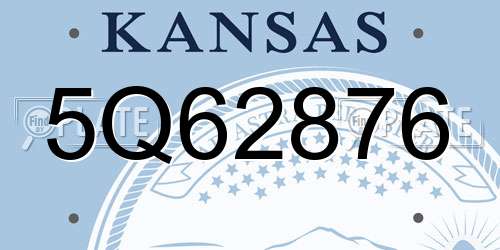 5Q62876 Kansas License Plate