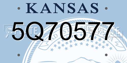 5Q70577 Kansas License Plate