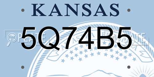 5Q74B5 Kansas License Plate