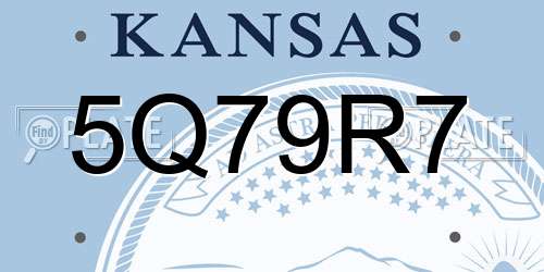 5Q79R7 Kansas License Plate