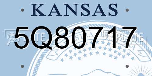 5Q80717 Kansas License Plate