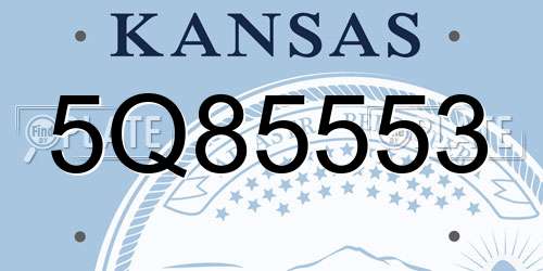 5Q85553 Kansas License Plate