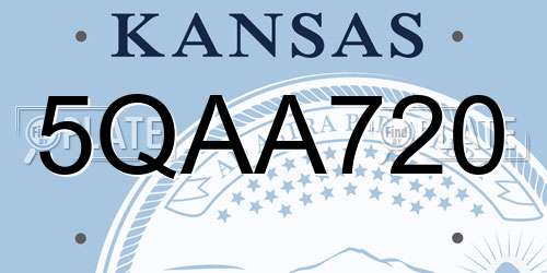 5QAA720 Kansas License Plate
