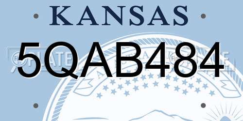 5QAB484 Kansas License Plate