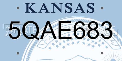 5QAE683 Kansas License Plate