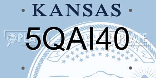5QAI40 Kansas License Plate