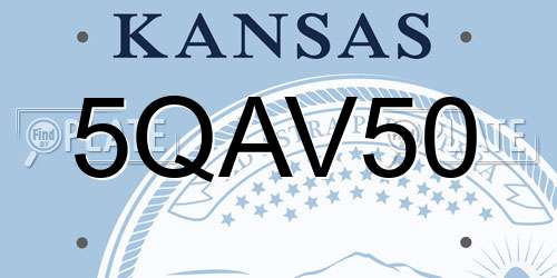 5QAV50 Kansas License Plate