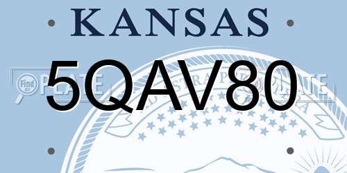 5QAV80 Kansas License Plate