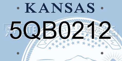 5QB0212 Kansas License Plate