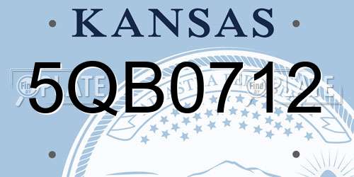 5QB0712 Kansas License Plate