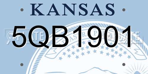 5QB1901 Kansas License Plate