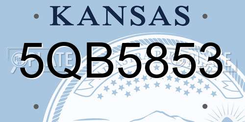 5QB5853 Kansas License Plate
