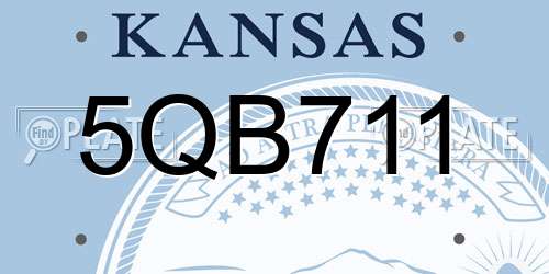 5QB711 Kansas License Plate