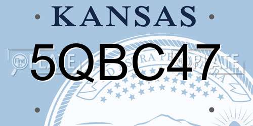 5QBC47 Kansas License Plate