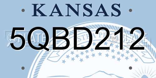 5QBD212 Kansas License Plate