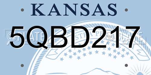 5QBD217 Kansas License Plate