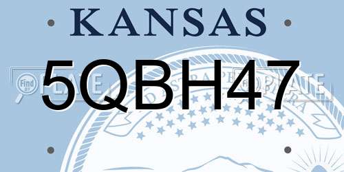 5QBH47 Kansas License Plate