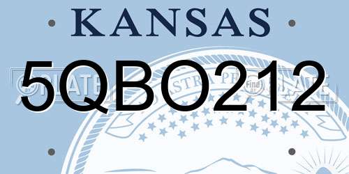 5QBO212 Kansas License Plate