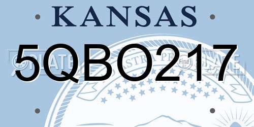 5QBO217 Kansas License Plate