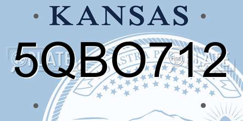 5QBO712 Kansas License Plate