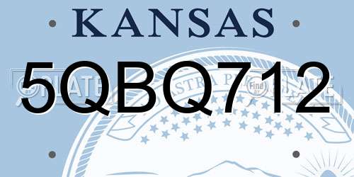 5QBQ712 Kansas License Plate