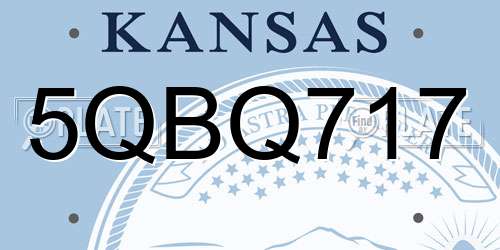 5QBQ717 Kansas License Plate