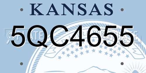 5QC4655 Kansas License Plate