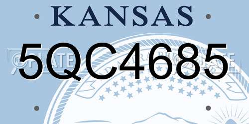 5QC4685 Kansas License Plate
