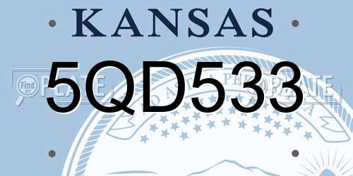 5QD533 Kansas License Plate