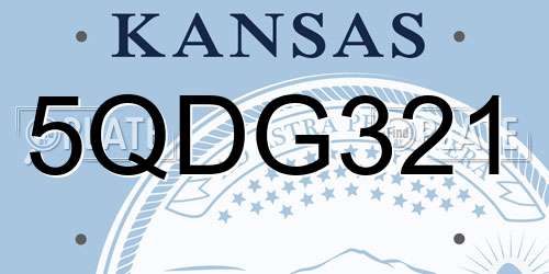 5QDG321 Kansas License Plate