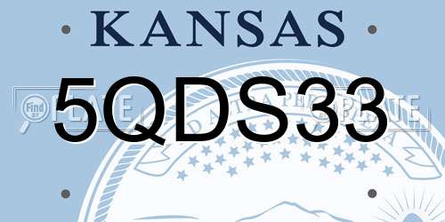 5QDS33 Kansas License Plate